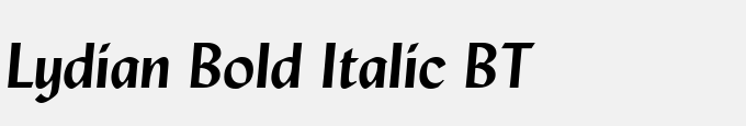 Lydian Bold Italic BT